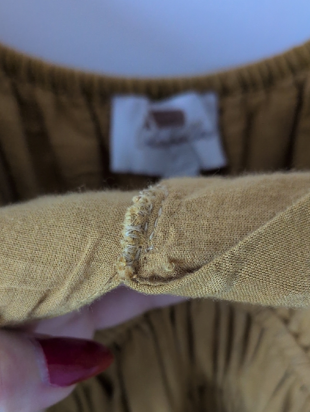 Cleobella Mustard Midi Dress with Puff Sleeves - Picture 7 of 7